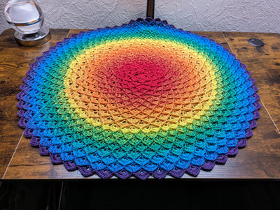 Kundenfoto zu Farbverlaufsgarn Regenbogen (dunkel)
