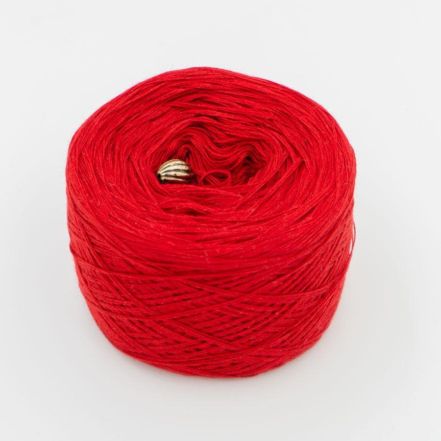 Einfarbiges gefachtes Garn "Mohnblumenrot" - Bobbel Wolle und Farbverlaufsgarn von Chiemseegarn