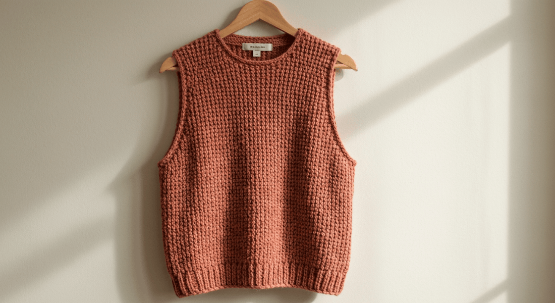 Kostenlose Strickanleitung: Eleganter Pullunder aus Zwei Rechtecken Entwerfen - Chiemseegarn