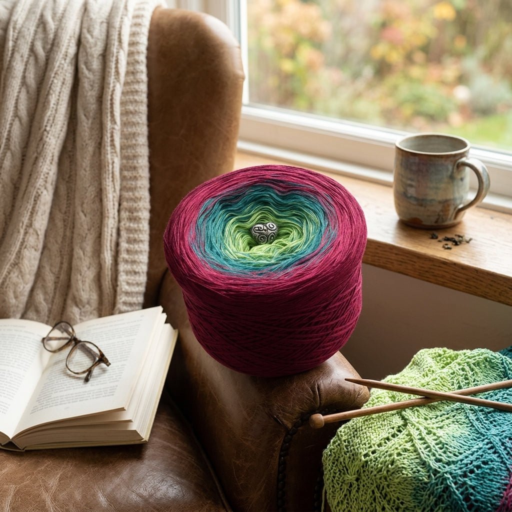 Aquarellgemälde – Farbverlaufsgarn von Chiemseegarn