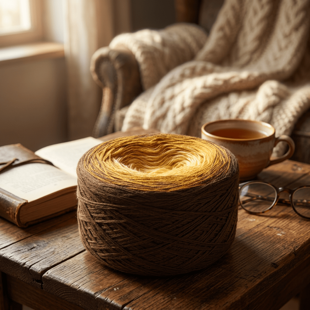 Blatt im Herbst – Farbverlaufsgarn von Chiemseegarn