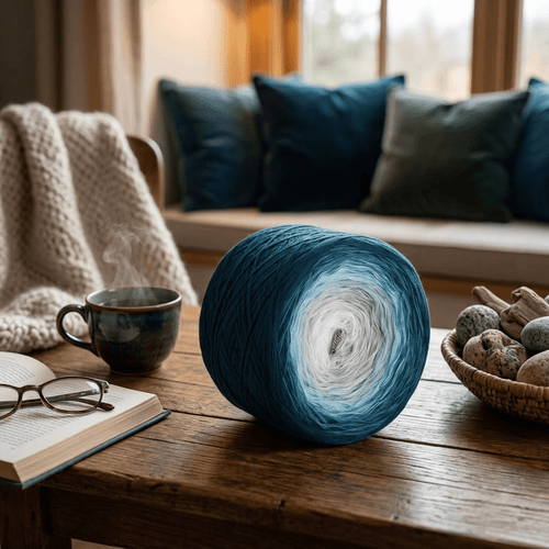 Blaue Stunde – Farbverlaufsgarn von Chiemseegarn