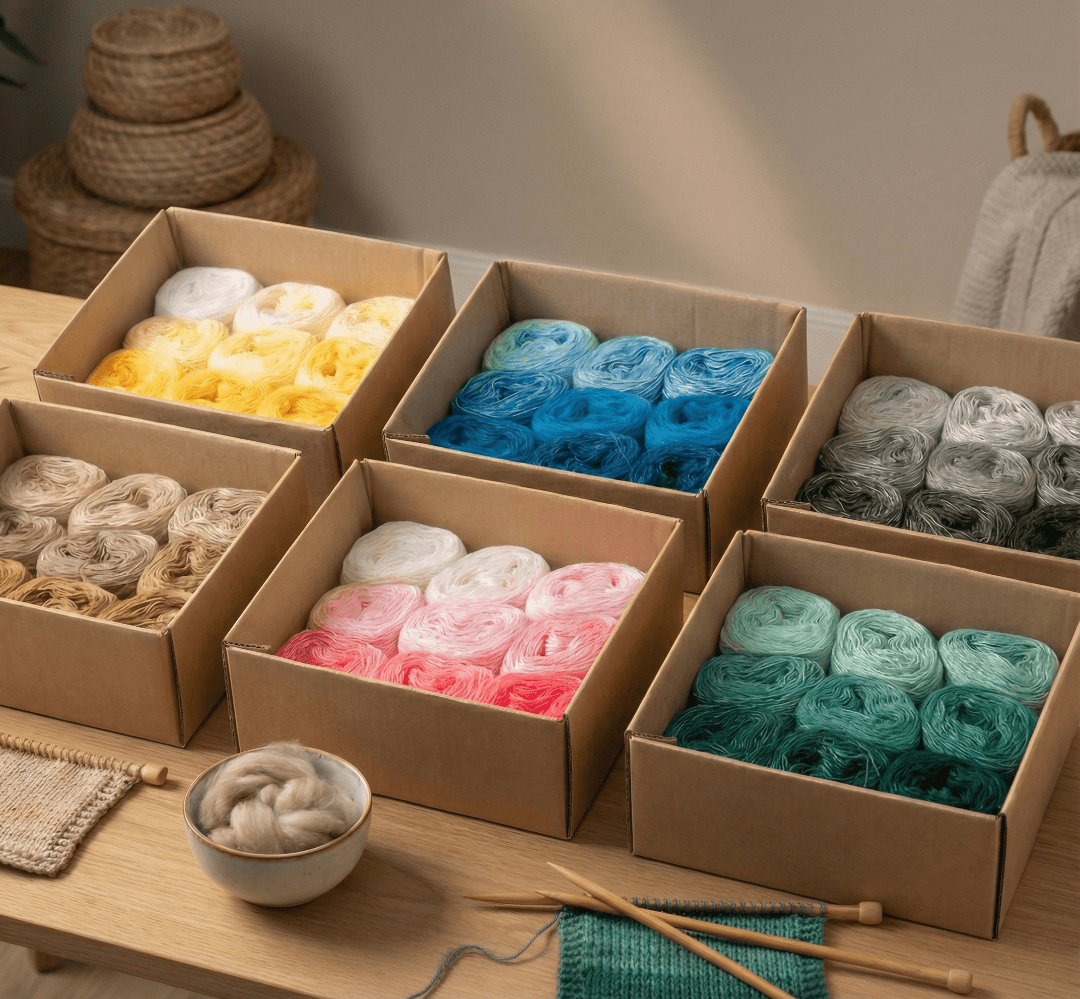 Bobbelkiste mit Farbverlaufsgarnen - Bobbel Wolle und Farbverlaufsgarn von Chiemseegarn