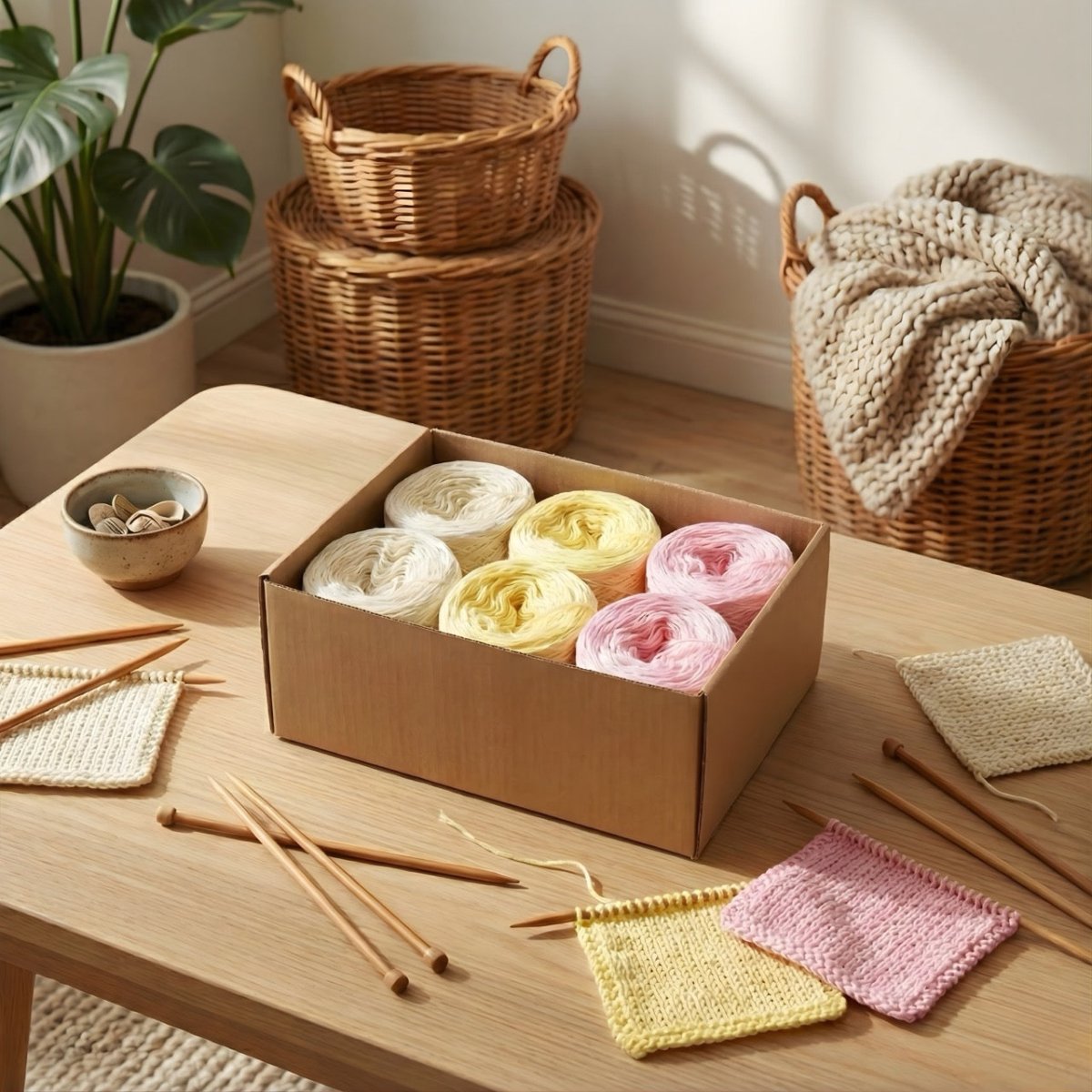 Colour Block Boxen - Bobbel Wolle und Farbverlaufsgarn von Chiemseegarn