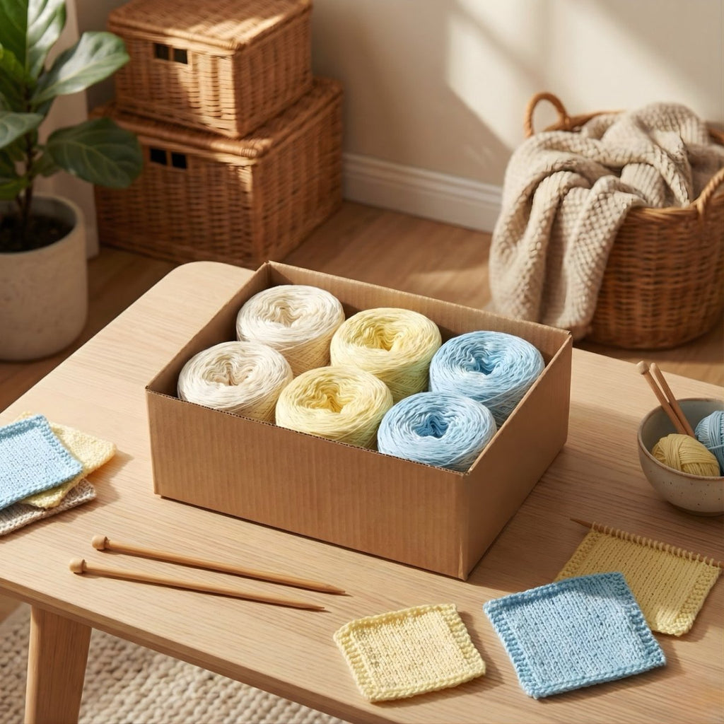 Colour Block Boxen - Bobbel Wolle und Farbverlaufsgarn von Chiemseegarn