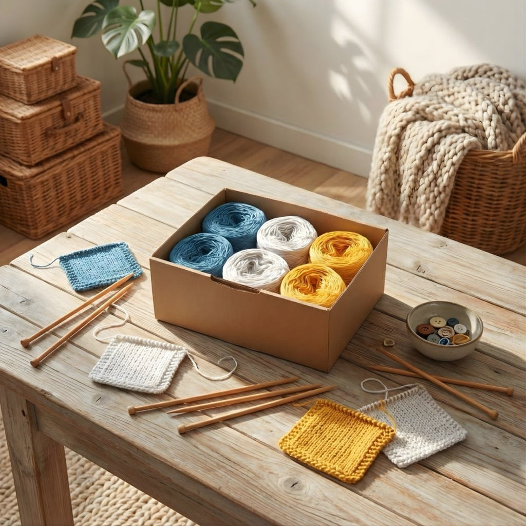 Colour Block Boxen - Bobbel Wolle und Farbverlaufsgarn von Chiemseegarn