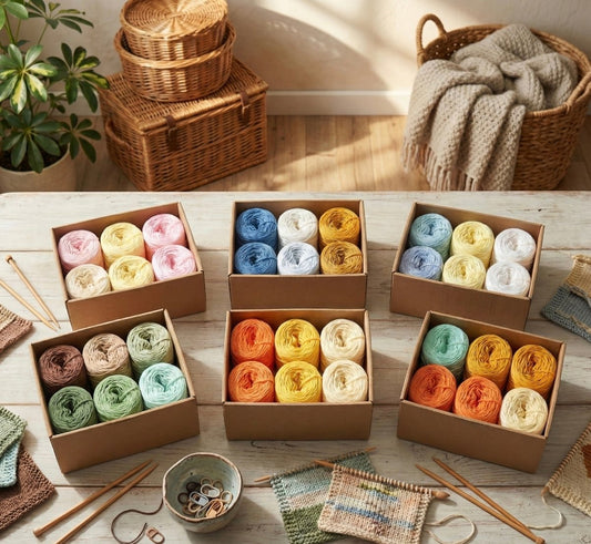 Colour Block Boxen - Bobbel Wolle und Farbverlaufsgarn von Chiemseegarn