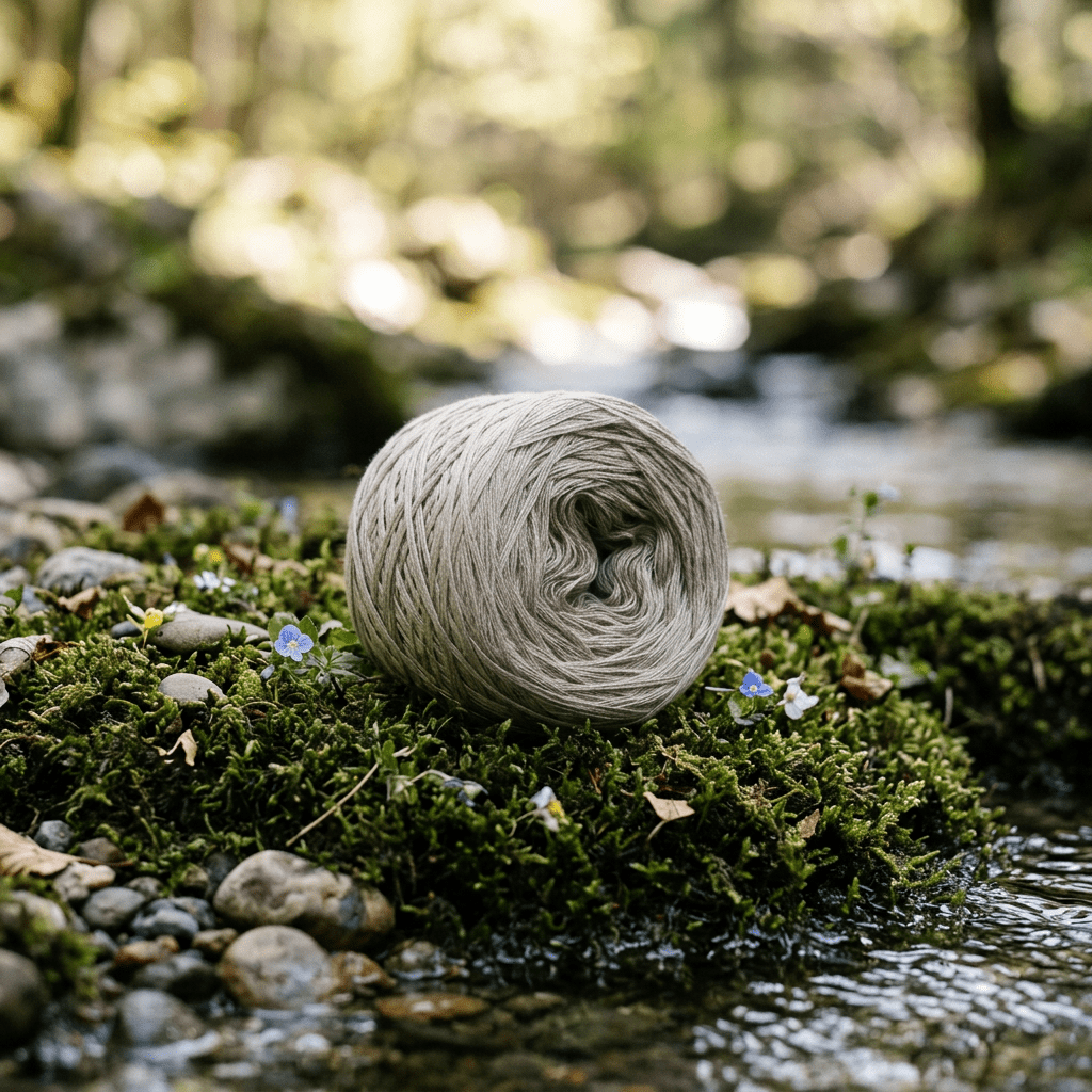 Einfarbiges gefachtes Garn "Alabaster" – Einfarbiges Garn von Chiemseegarn