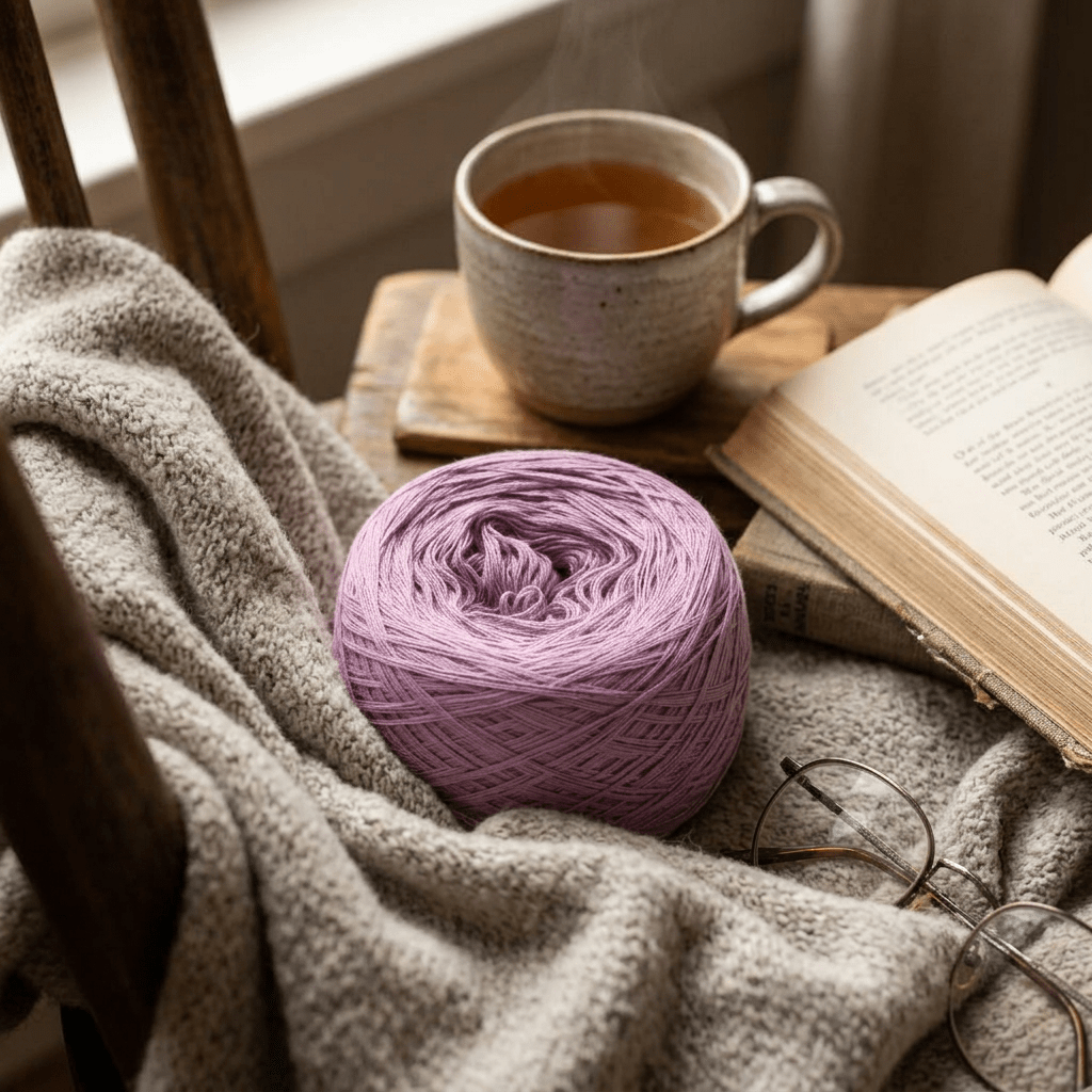 Einfarbiges gefachtes Garn "Amethyst" – Einfarbiges Garn von Chiemseegarn