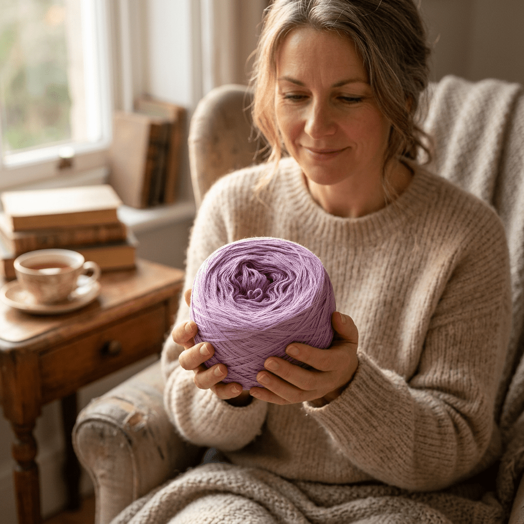 Einfarbiges gefachtes Garn "Amethyst" – Einfarbiges Garn von Chiemseegarn