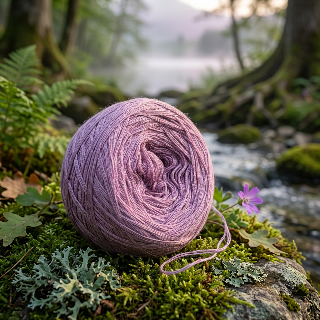 Einfarbiges gefachtes Garn "Amethyst" – Einfarbiges Garn von Chiemseegarn