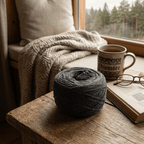 Einfarbiges gefachtes Garn "Anthrazit" – Einfarbiges Garn von Chiemseegarn
