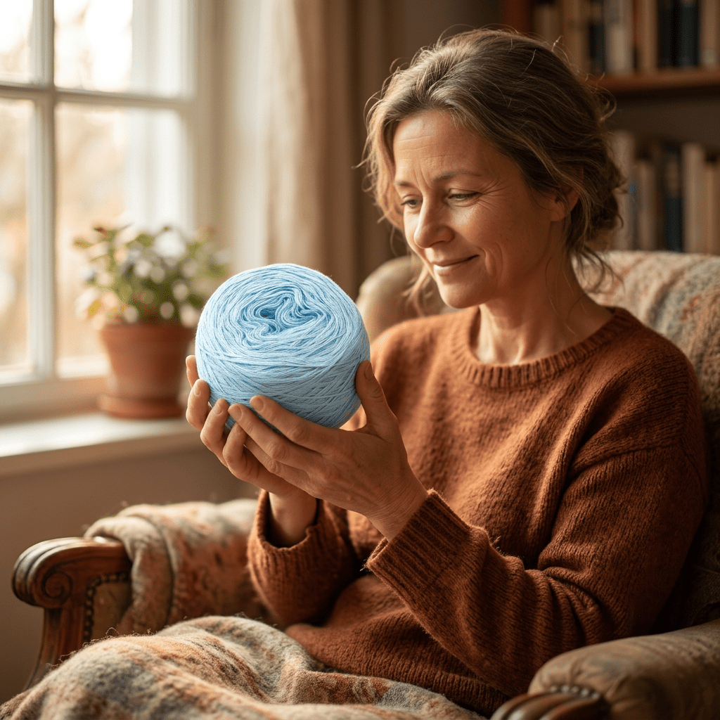 Einfarbiges gefachtes Garn "Aqua" – Einfarbiges Garn von Chiemseegarn