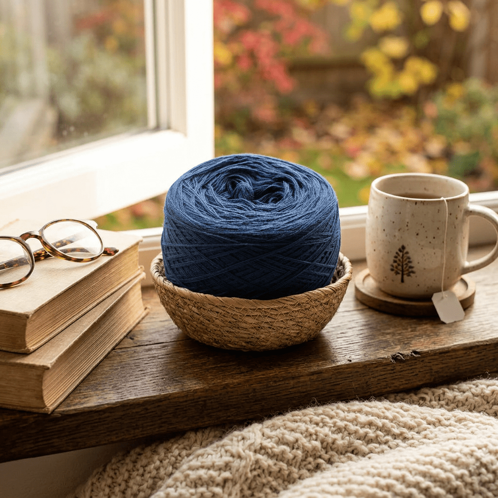 Einfarbiges gefachtes Garn "Atlantik" – Einfarbiges Garn von Chiemseegarn