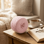 Einfarbiges gefachtes Garn "Babyrosa" – Einfarbiges Garn von Chiemseegarn