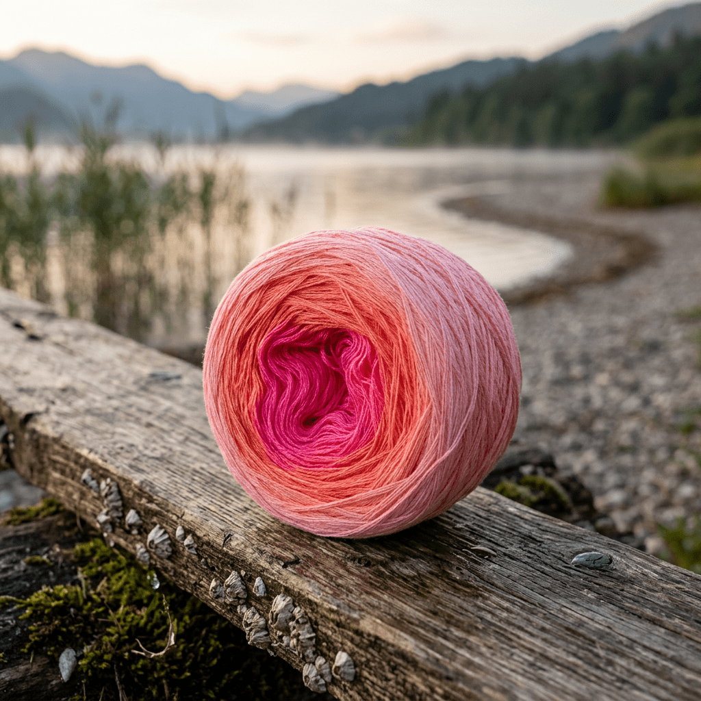 Einfarbiges gefachtes Garn "Candy" – Einfarbiges Garn von Chiemseegarn