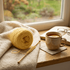 Einfarbiges gefachtes Garn "Gold" – Einfarbiges Garn von Chiemseegarn