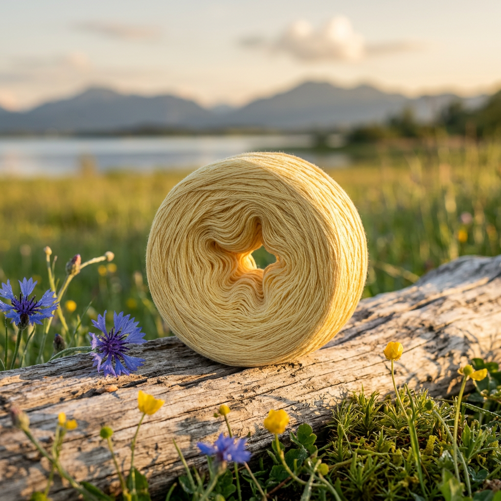 Einfarbiges gefachtes Garn "Gold" – Einfarbiges Garn von Chiemseegarn