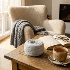 Einfarbiges gefachtes Garn "Hellgrau" – Einfarbiges Garn von Chiemseegarn