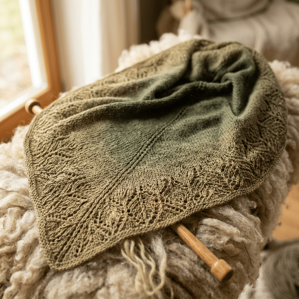 Einfarbiges gefachtes Garn "Khaki" – Einfarbiges Garn von Chiemseegarn
