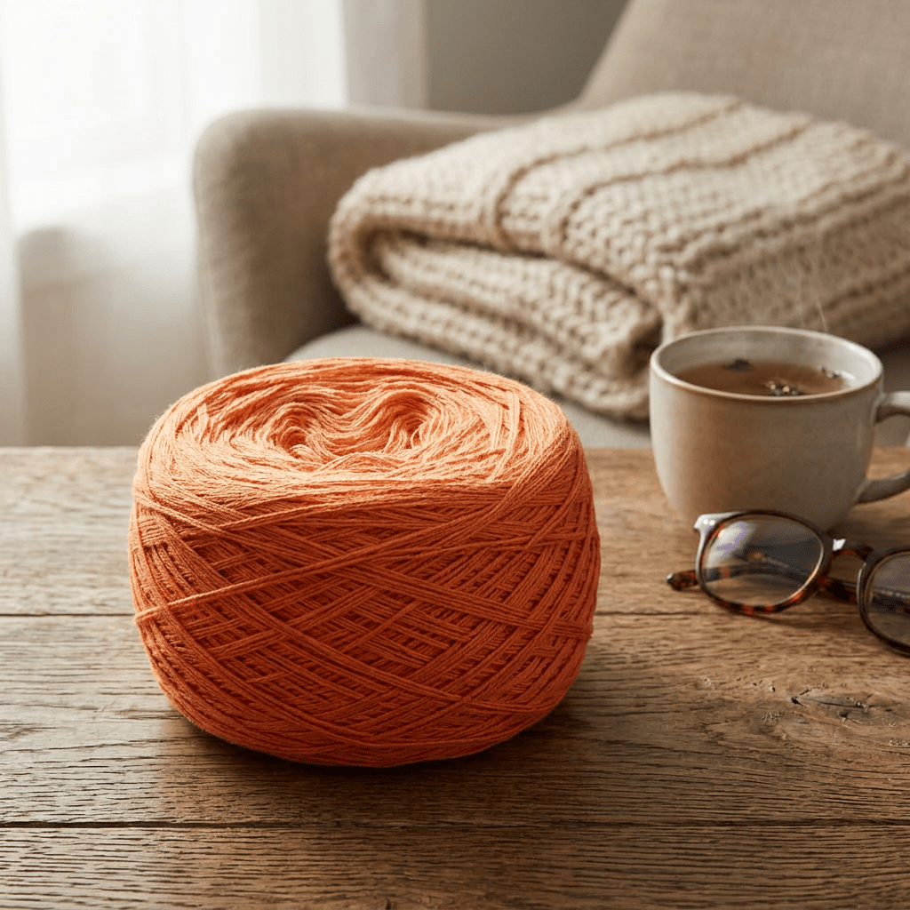 Einfarbiges gefachtes Garn "Mango" – Einfarbiges Garn von Chiemseegarn