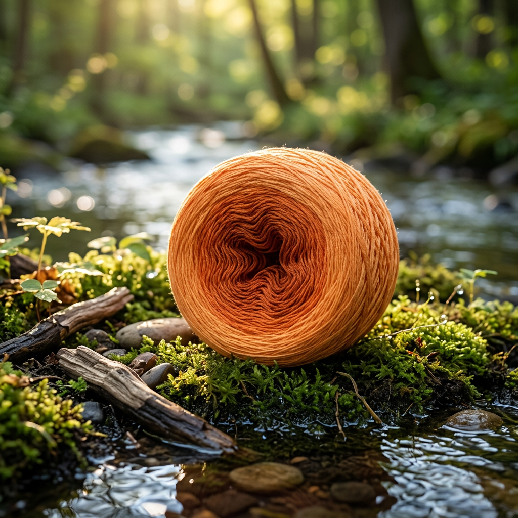 Einfarbiges gefachtes Garn "Mango" – Einfarbiges Garn von Chiemseegarn