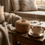 Einfarbiges gefachtes Garn "Mocca" – Einfarbiges Garn von Chiemseegarn