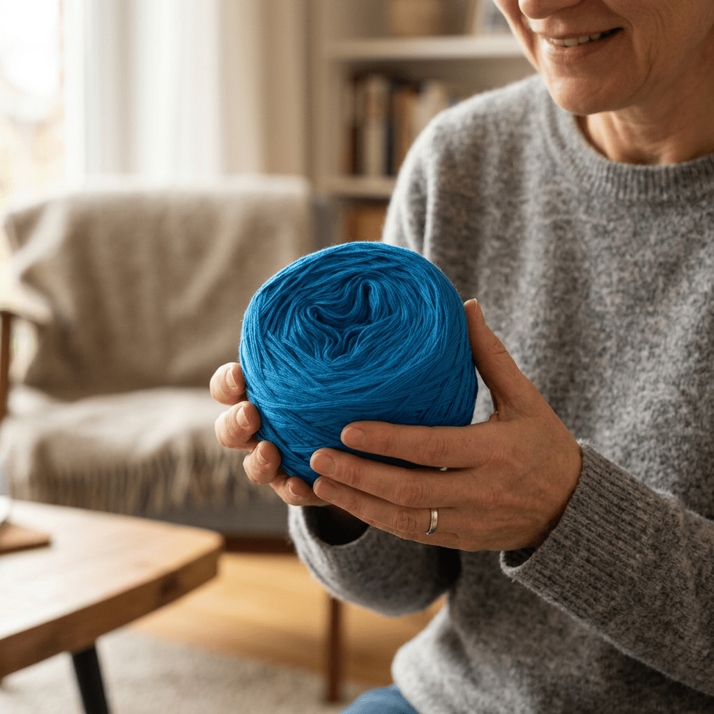 Einfarbiges gefachtes Garn "Ozeanblau" – Einfarbiges Garn von Chiemseegarn