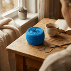 Einfarbiges gefachtes Garn "Ozeanblau" – Einfarbiges Garn von Chiemseegarn