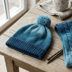 Einfarbiges gefachtes Garn "Petrol" – Einfarbiges Garn von Chiemseegarn