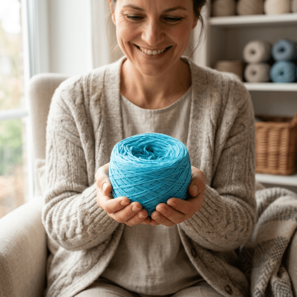 Einfarbiges gefachtes Garn "Riviera" – Einfarbiges Garn von Chiemseegarn