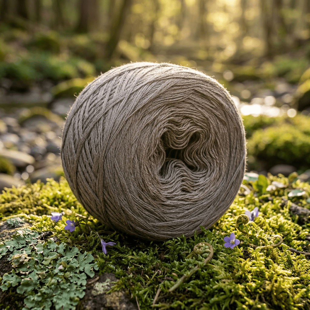 Einfarbiges gefachtes Garn "Schlamm" – Einfarbiges Garn von Chiemseegarn