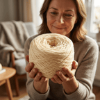Einfarbiges gefachtes Garn "Vanille" – Einfarbiges Garn von Chiemseegarn