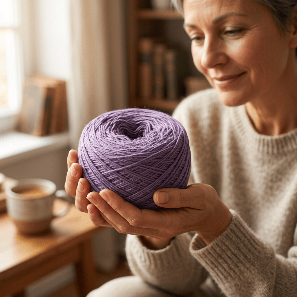 Einfarbiges gefachtes Garn "Violett" – Einfarbiges Garn von Chiemseegarn