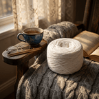 Einfarbiges gefachtes Garn "Weiss" – Einfarbiges Garn von Chiemseegarn
