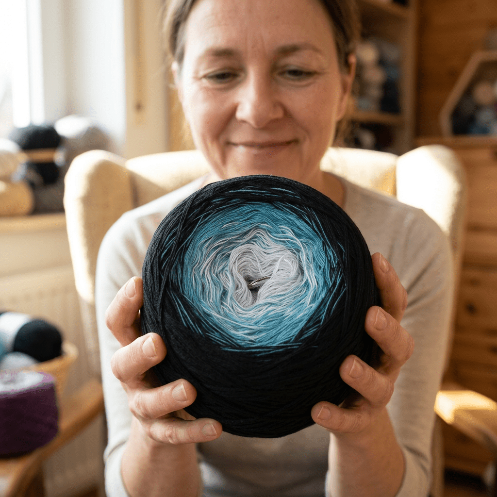 Elsternfeder – Farbverlaufsgarn von Chiemseegarn