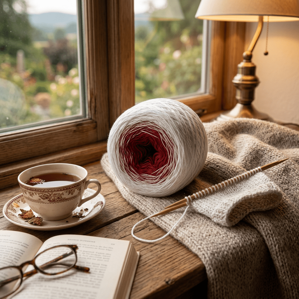 Erdbeeren mit Sahne – Farbverlaufsgarn von Chiemseegarn