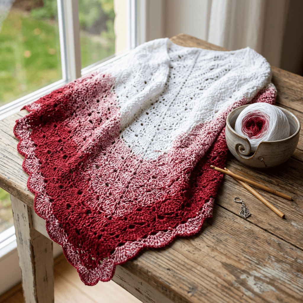 Erdbeeren mit Sahne – Farbverlaufsgarn von Chiemseegarn