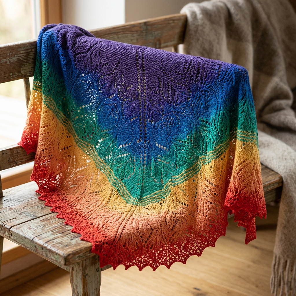 Farbverlaufsgarn Regenbogen (dunkel) – Farbverlaufsgarn von Chiemseegarn