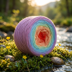 Farbverlaufsgarn Regenbogen (pastell) – Farbverlaufsgarn von Chiemseegarn