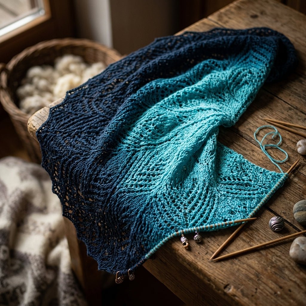 Fluss im Winter – Farbverlaufsgarn von Chiemseegarn