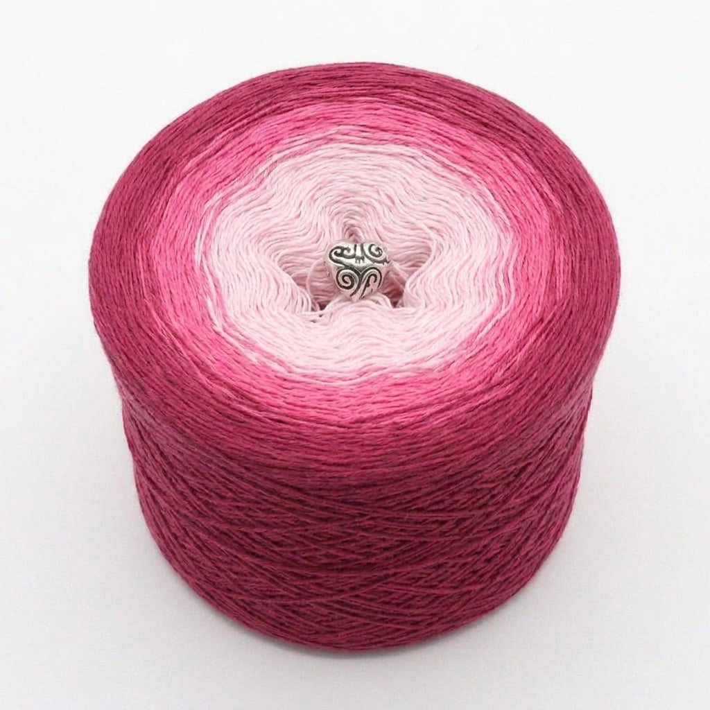 Farbverlaufsgarn Erdbeersorbet – Babyrosa Candy Himbeere