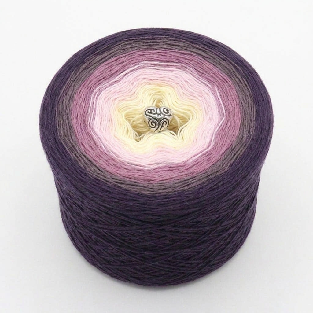 Farbverlaufsgarn Lavendelfeld – Creme Babyrosa Amethyst Violett Lila