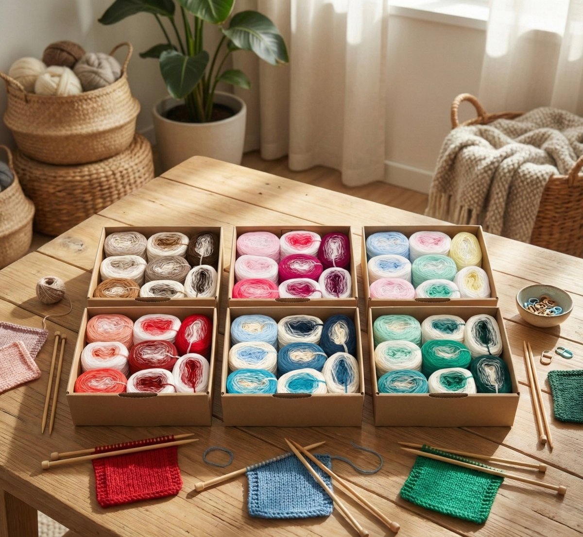 Kombi Boxen Duo - Bobbel Wolle und Farbverlaufsgarn von Chiemseegarn