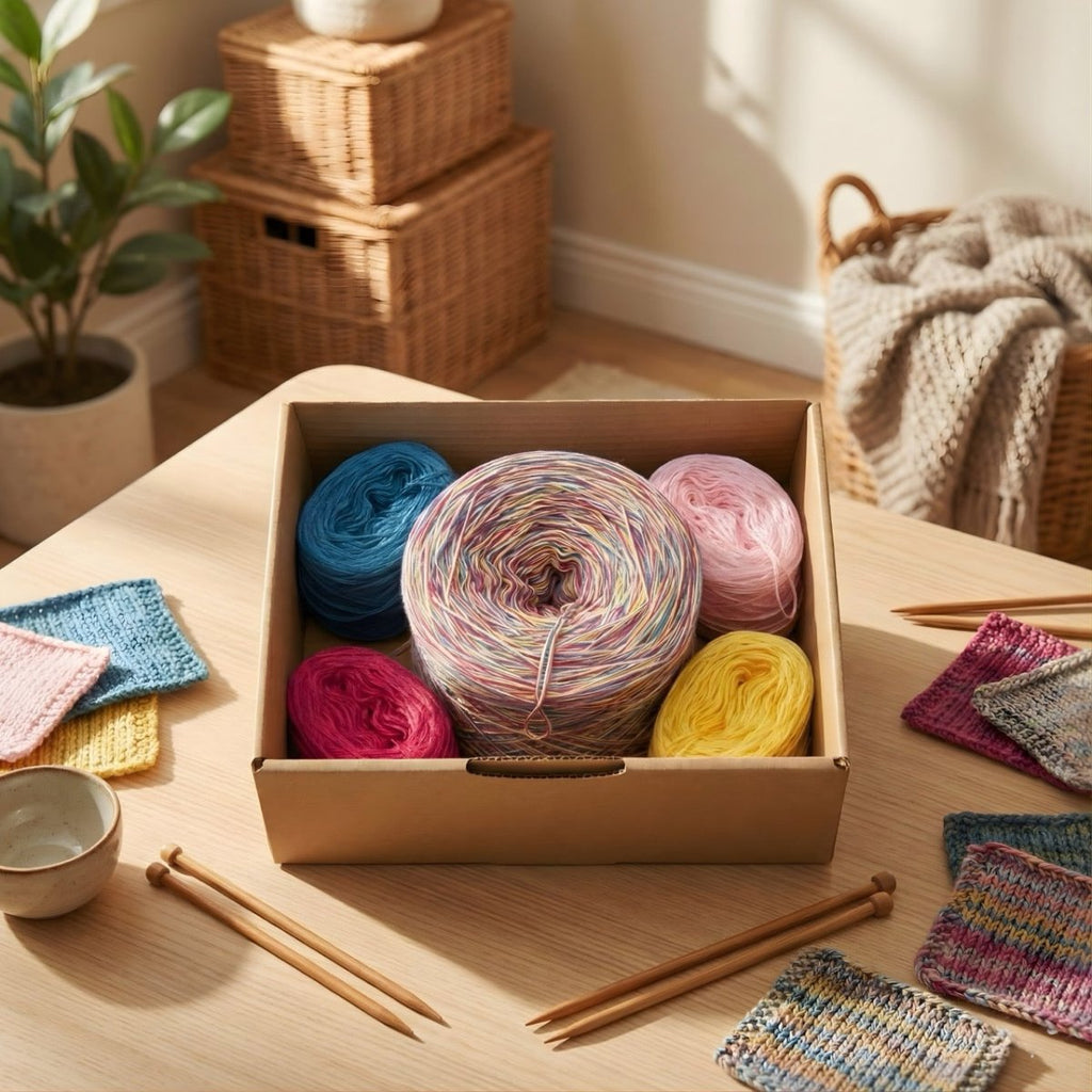 Konfetti Boxen - Bobbel Wolle und Farbverlaufsgarn von Chiemseegarn