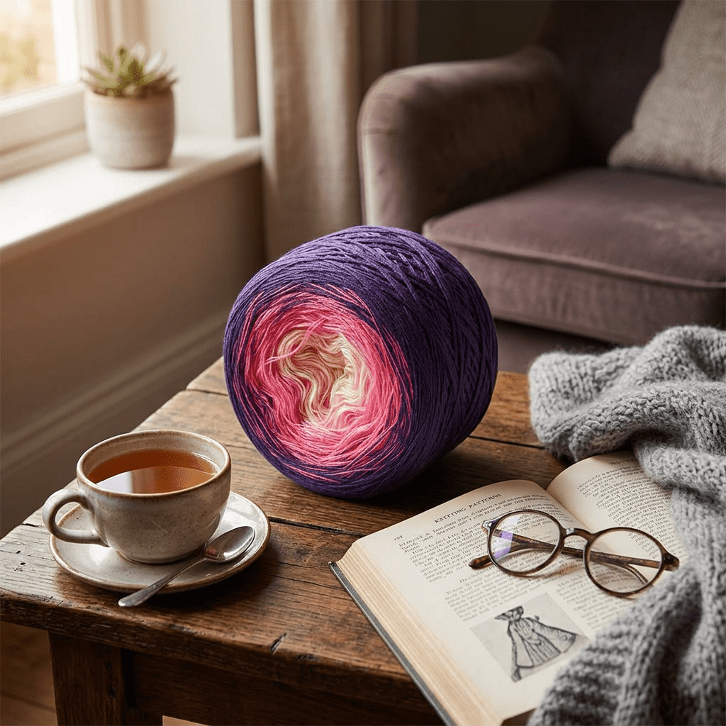 Königlich Lila – Farbverlaufsgarn von Chiemseegarn