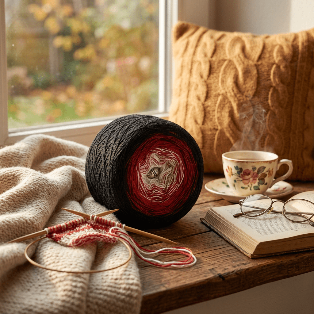 Schwarzwälder Kirsch – Farbverlaufsgarn von Chiemseegarn