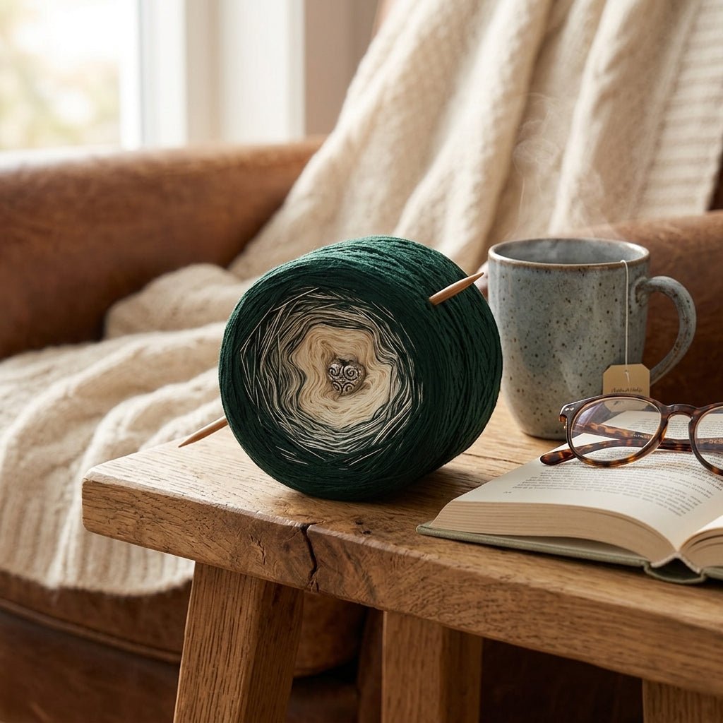 Tanne im Schnee – Farbverlaufsgarn von Chiemseegarn