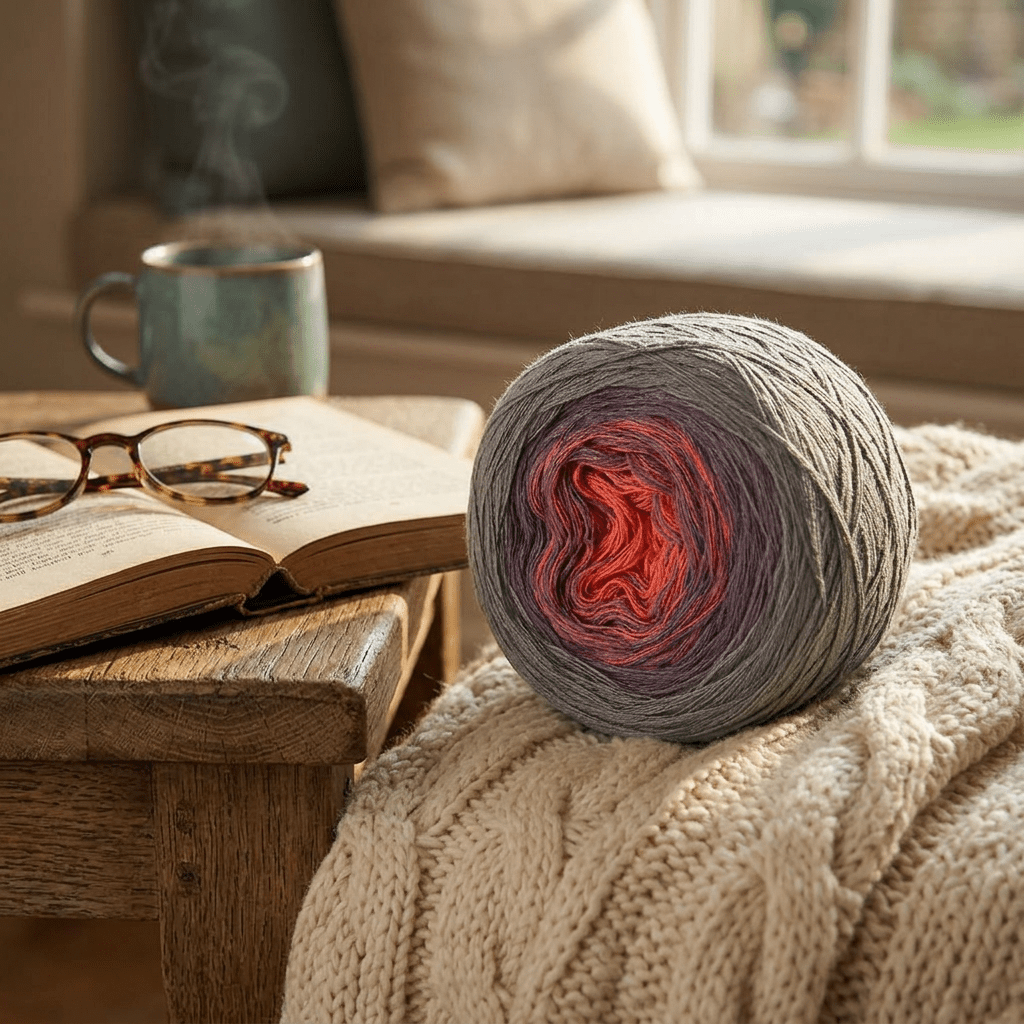 Verborgene Flamme – Farbverlaufsgarn von Chiemseegarn