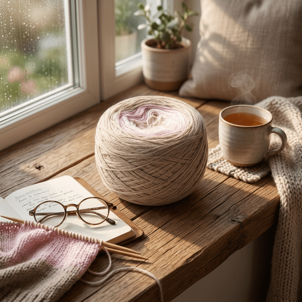 Zarte Rose – Farbverlaufsgarn von Chiemseegarn